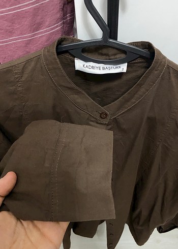 40 Beden kahverengi Renk Kadriye Baştürk Gömlek Tunik