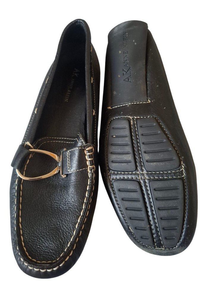 "DERİ"Parlak Siyah Anne Klein yumuşak deri. - Görsel 2