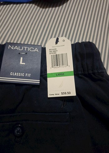 Nautica Lacivert Pamuklu Kemerli Erkek Şort - Görsel 2