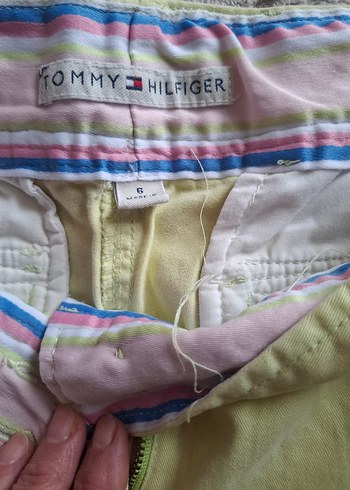 Bej Kemerli Rahat Kesim Keten Kadın Pantolon TOMMY HİLFİGER - Görsel 2