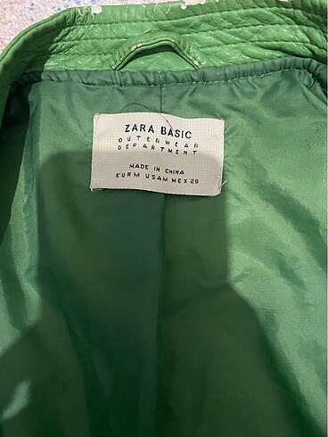 m Beden yeşil Renk Zara yeşil biker deri ceket