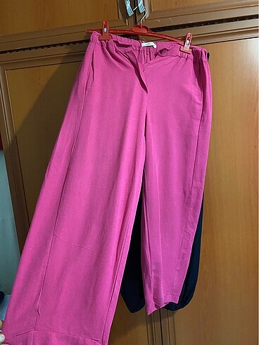 PEMBE KETEN KARIŞIMLI PANTOLON