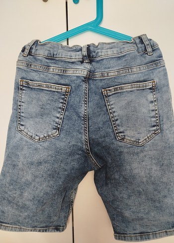 11-12 Yaş Beden Erkek mavi Denim Kısa Şort