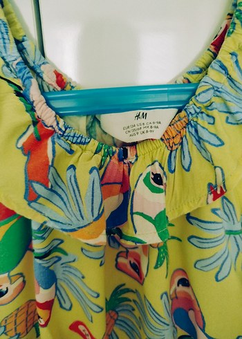 H&M Renkli Baskılı Fırfırlı Bebek Kız Tulum