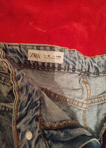 Zara Gri Düğmeli Kadın Denim Pantolon