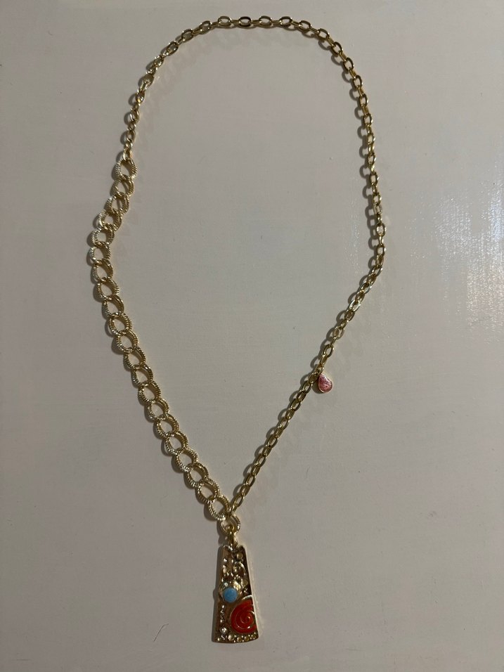Renkli Taşlı Bohem Zincir Kolye - Görsel 2