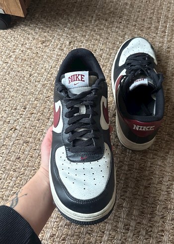 Nike Air Force Beyaz Siyah Bordo Spor Ayakkabı - Görsel 3