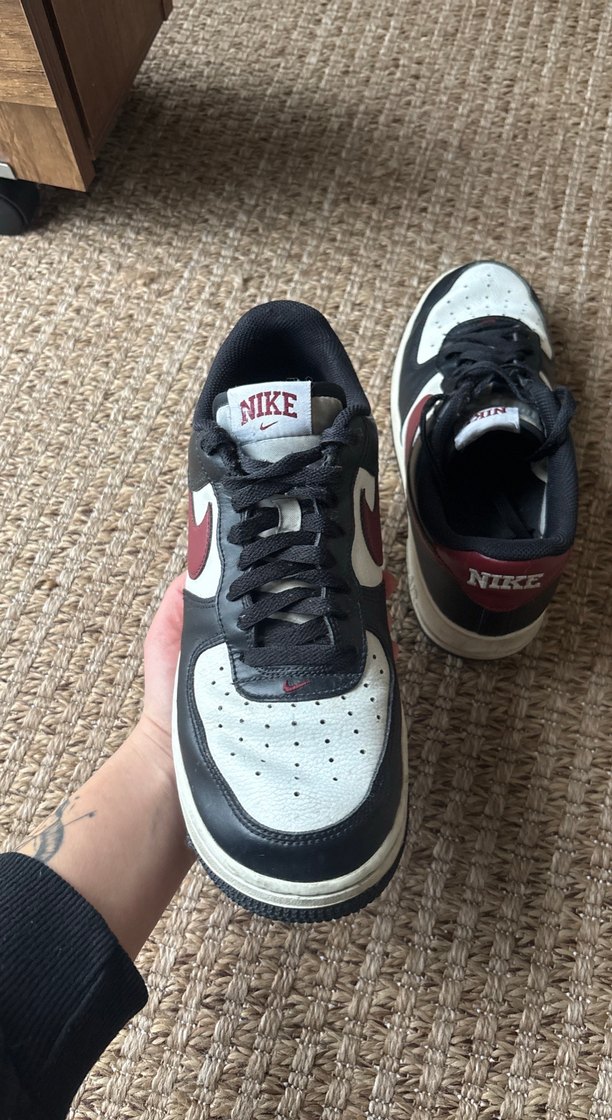 Nike Air Force Beyaz Siyah Bordo Spor Ayakkabı - Görsel 3