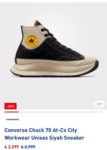 Sarı Detaylı Converse Kadın Dolgu Topuk Spor Ayakkabı - Görsel 8