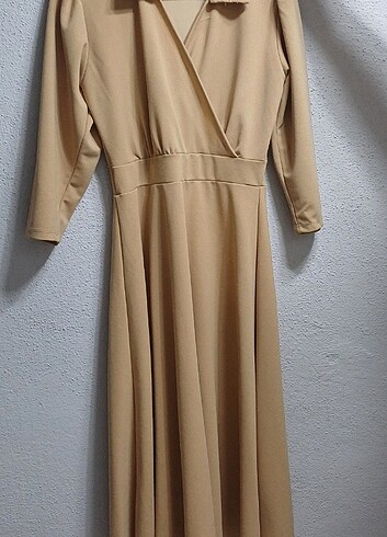 38 Beden camel Renk Elbise 