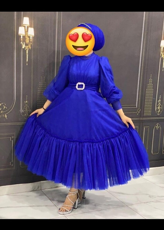 Lacivert midi boy elbise fiyatı 1500TL - Görsel 2