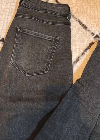 Gri Kadın Sıcak Kürklü Skinny Denim Pantolon - Görsel 2