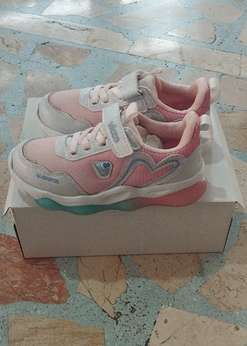 29 Beden pembe Renk Kız Çocuk Pembe Cırt Cırtlı Spor Ayakkabı