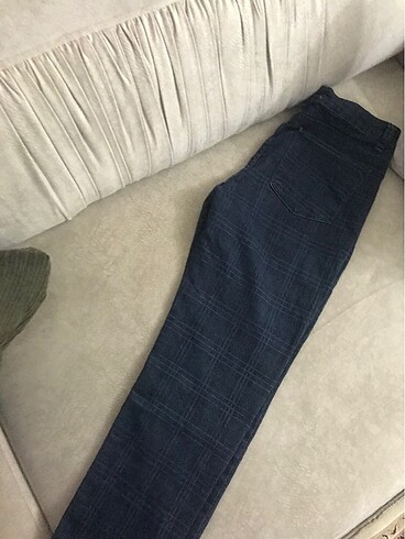 Koton Çizgili mavi kot pantalon