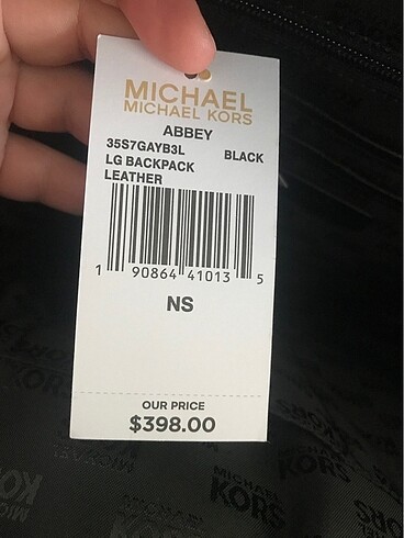 Beden siyah Renk Michael Kors SIFIR Sırt Çantası ABBEY