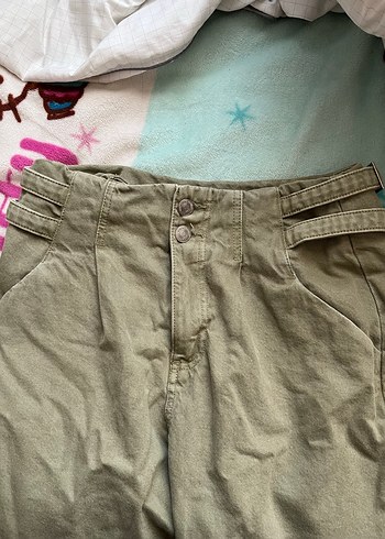 Bej Kemerli Rahat Kesim Kadın Pantolon - Görsel 4