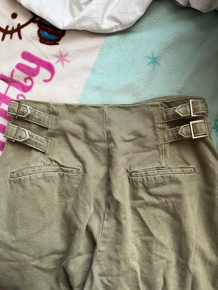 Bej Kemerli Rahat Kesim Kadın Pantolon - Görsel 2