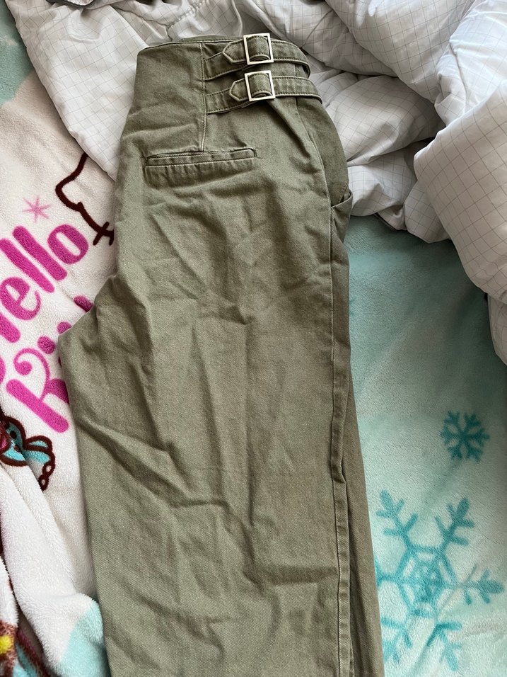 Bej Kemerli Rahat Kesim Kadın Pantolon - Görsel 3