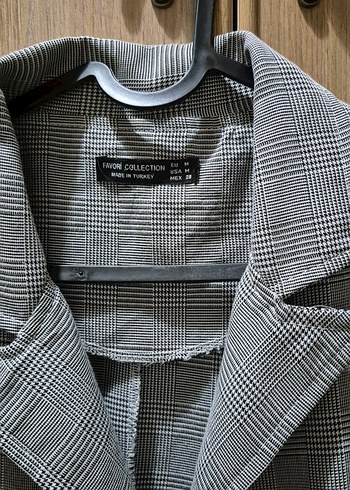 Kadın Gri Düğmeli  Blazer Ceket - Görsel 5