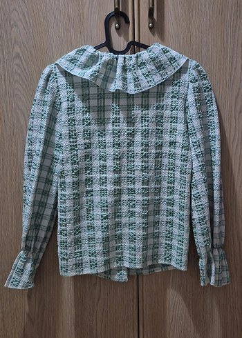 Uzun Kollu Vintage Yeşil Gömlek - Görsel 3