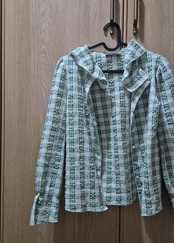 Uzun Kollu Vintage Yeşil Gömlek - Görsel 5