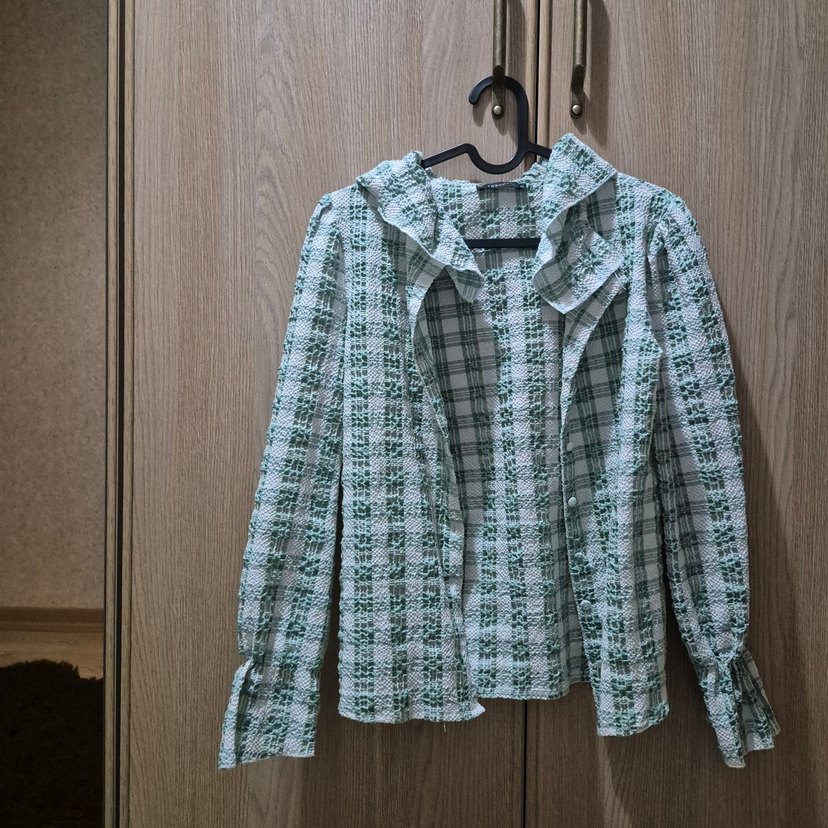 Uzun Kollu Vintage Yeşil Gömlek - Görsel 5