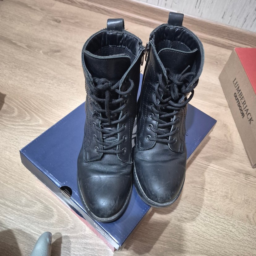 Siyah Deri Bağcıklı Stiletto Topuklu Kadın Bot - Görsel 4