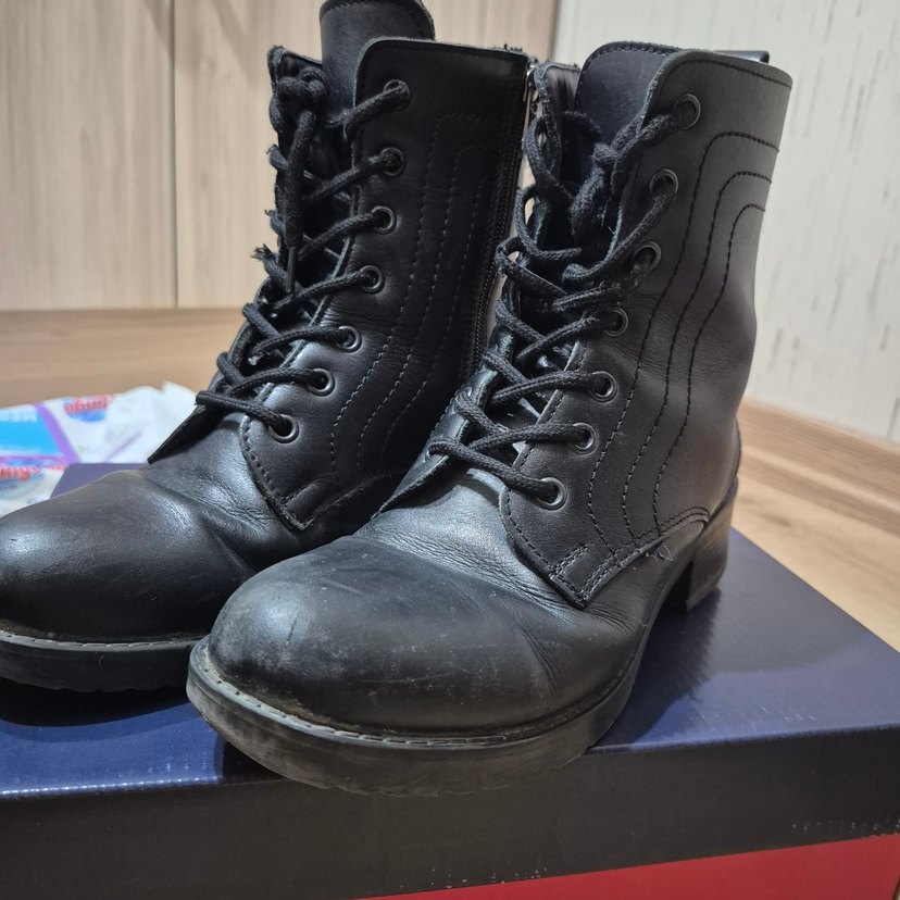 Siyah Deri Bağcıklı Stiletto Topuklu Kadın Bot - Görsel 5