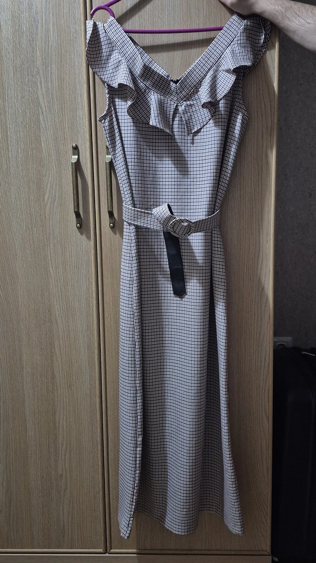 Gri Ekose V Yaka Kadın Tulum - Görsel 2