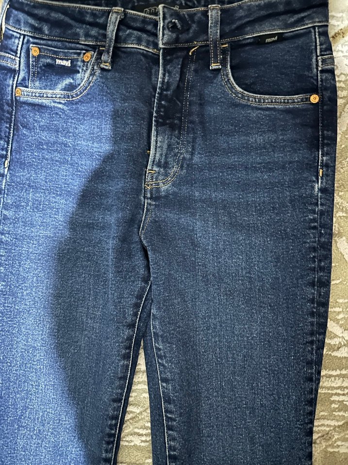 Koyu Lacivert Kadın Denim Midi Jean - Görsel 3
