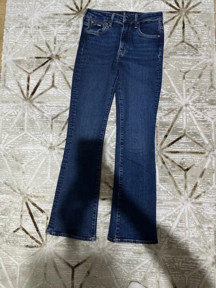 Koyu Lacivert Kadın Denim Midi Jean - Görsel 2