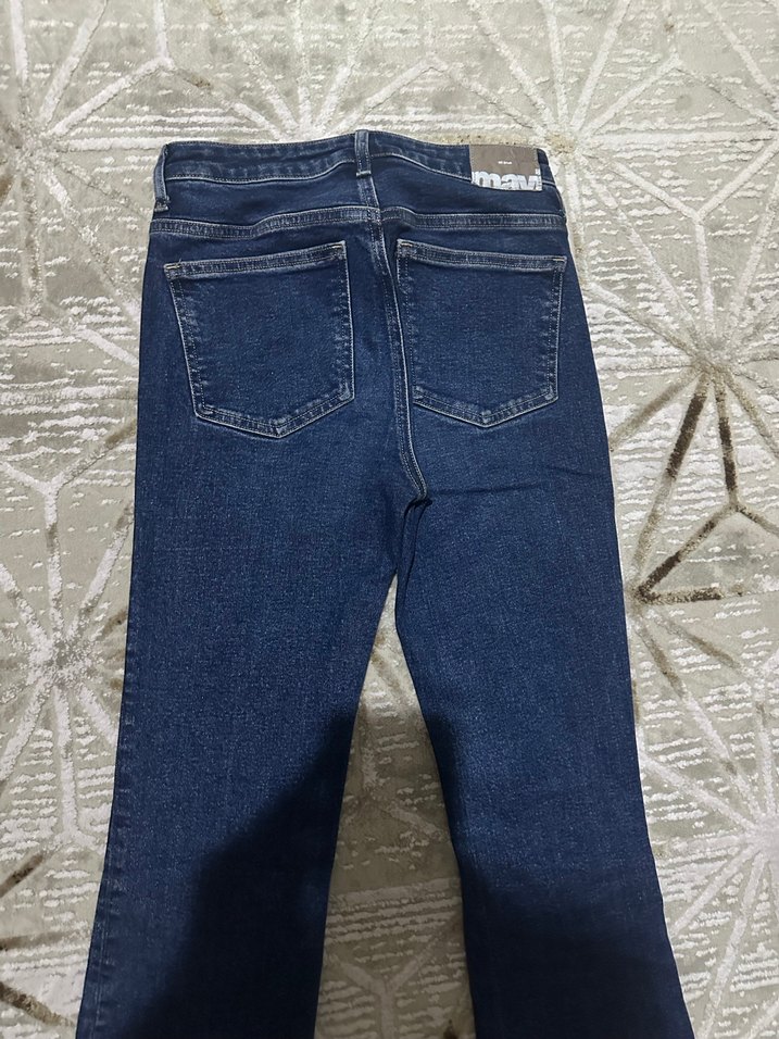 Koyu Lacivert Kadın Denim Midi Jean - Görsel 5
