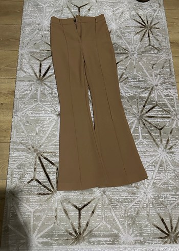 Bej Kadın Kumaş Pantolon Midi Boy - Görsel 2