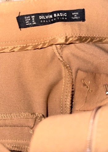 Bej Kadın Kumaş Pantolon Midi Boy - Görsel 3