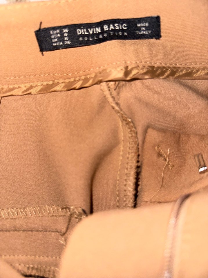 Bej Kadın Kumaş Pantolon Midi Boy - Görsel 3