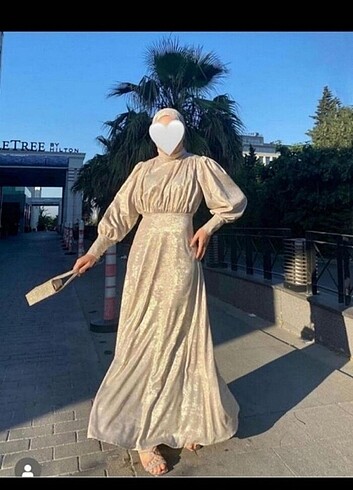 Manuka ışıltılı abiye bej