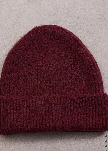 Bordo Örgü Kadın Yün Bere - Görsel 3