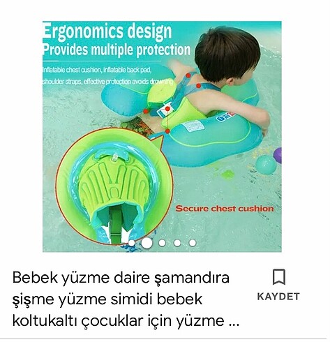 Bebek yüzme yeleği