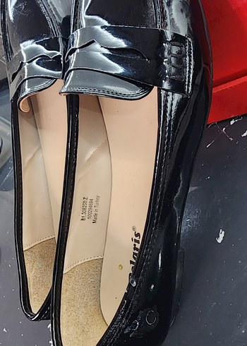 38 Beden siyah Renk polaris Parlak Siyah Kadın Loafer Ayakkabı 38