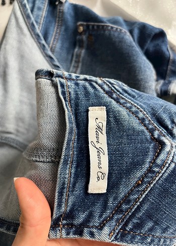 Mavi Denim Kısa Şort Tulum - Görsel 4