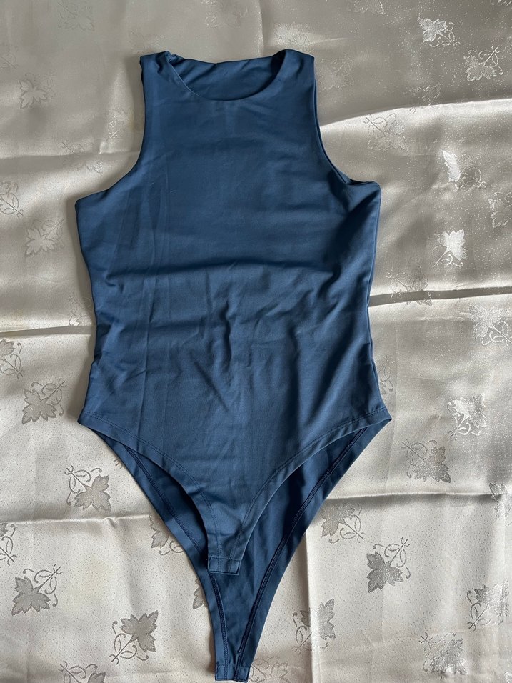 Kadın Mavi Halter Yakalı Çıtçıtlı Body - Görsel 2