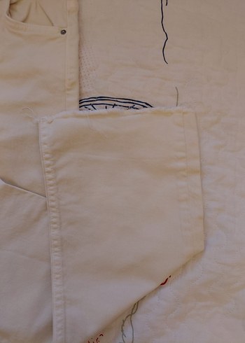 Krem jean boru paça - Görsel 6