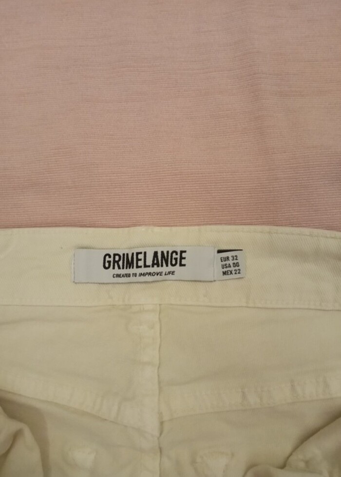 Krem jean boru paça - Görsel 4