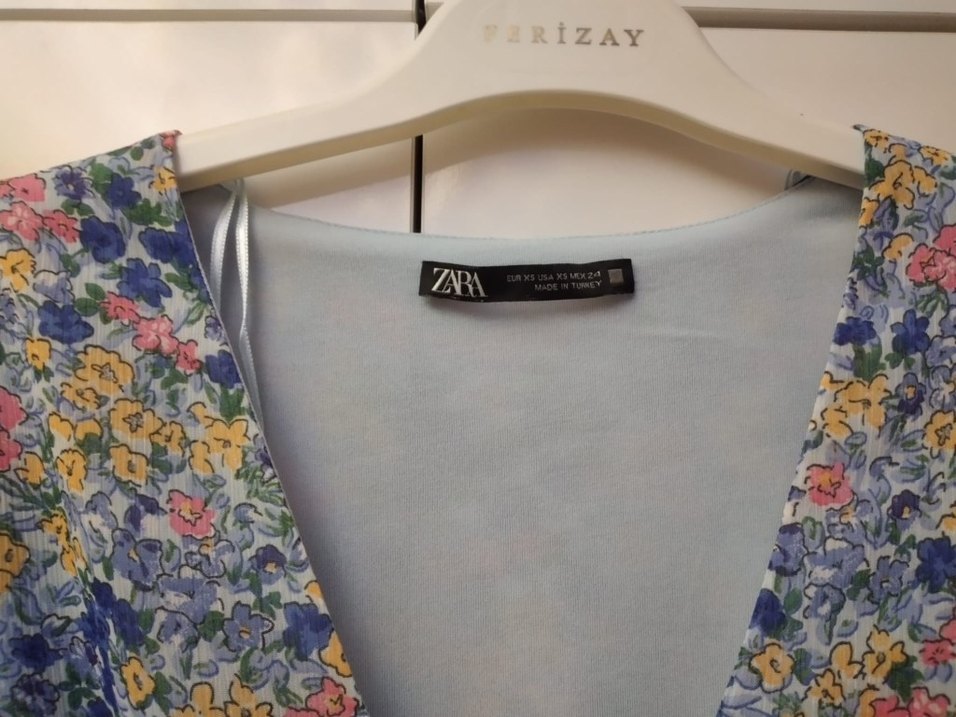 Zara Çiçekli Mini Bohem Elbise - Görsel 3
