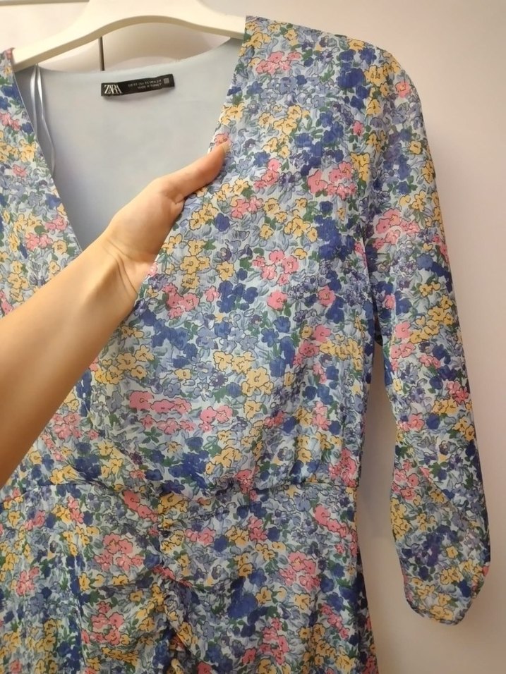 Zara Çiçekli Mini Bohem Elbise - Görsel 5