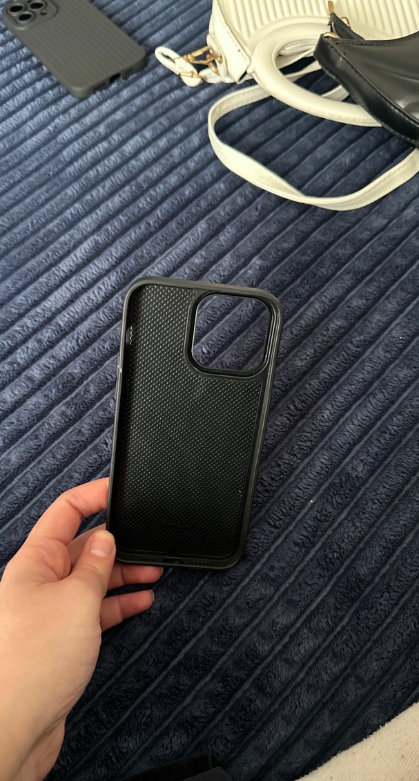 Siyah Kürklü Leopar Desenli Telefon Kılıfı 14 Pro max - Görsel 3