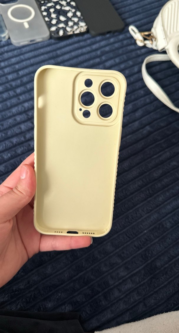 Bej Örgü Desenli Bohem Telefon Kılıfı 14 Pro max - Görsel 2