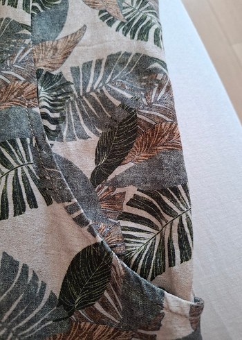 "relax mode" yeşil yaprak desenli elbise - Görsel 5