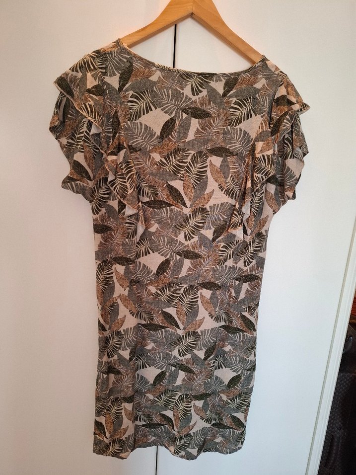 "relax mode" yeşil yaprak desenli elbise - Görsel 2