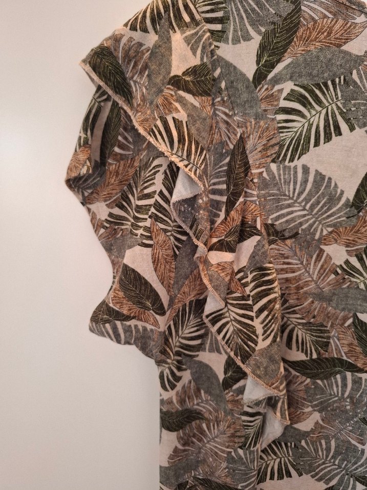 "relax mode" yeşil yaprak desenli elbise - Görsel 3